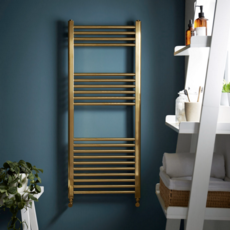 Opal Straight Electric Towel Rail 1200mm x 500mm - Brass