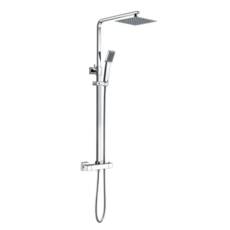 Square Thermostatic Bar Mixer w/Riser Kit - Chrome Square Thermostatic Bar Mixer w/Riser Kit - Chrome