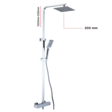VOSS (200mm) Exposed Thermostatic Shower Valve Kit