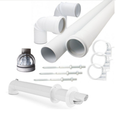 Vaillant White 0.7M Horizontal Flue - Plume Management Kit