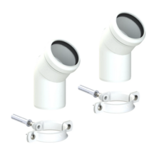 Vaillant White 45 Degree Plume Elbows (Pair)