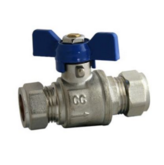 Butterfly Handle Ball Valve Blue - 22Mm