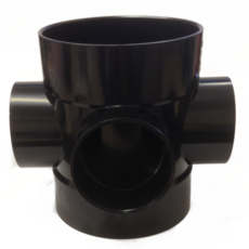 Overground Three Way Boss Pipe Black