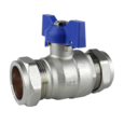 Butterfly Handle Ball Valve With Red & Blue Handles - 22mm