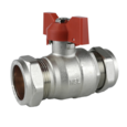 Butterfly Handle Ball Valve With Red & Blue Handles - 15mm