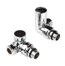 Kartell Modern Corner Radiator Valves Chrome (Pair)