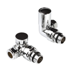 Kartell Modern Corner Radiator Valves Chrome (Pair) - CRNV