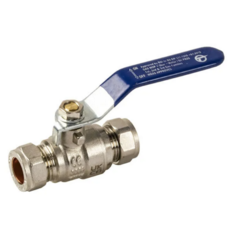 Lever Ball Valve Blue Handle - 15Mm