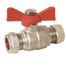 Butterfly Handle Ball Valve Red - 22mm