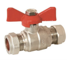 Butterfly Handle Ball Valve Red - 22Mm