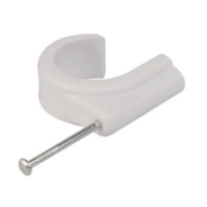 Nail In Clip White - 15mm