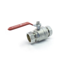 Lever Ball Valve Red Handle - 54Mm