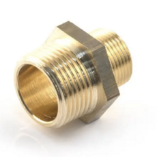 Brass Hexagon Nipple M X M - 3/8"