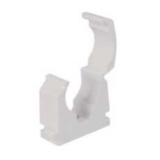 Single Hinged Pipe Clip White - 15mm
