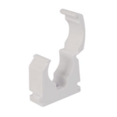 Single Hinged Pipe Clip White - 22Mm