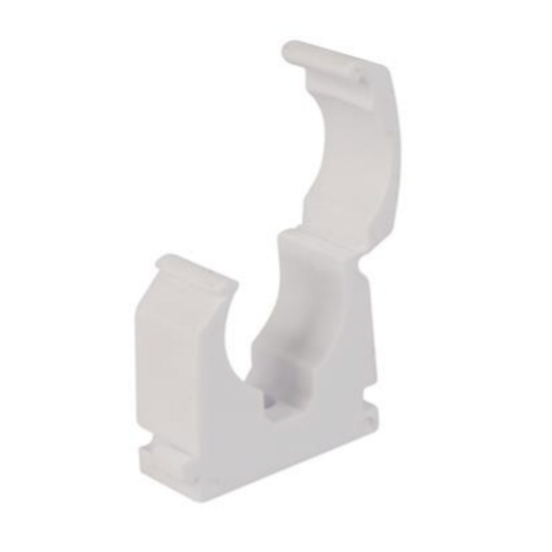 Single Hinged Pipe Clip White - 22Mm