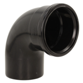 Push Fit Single Socket 90Deg Swept Bend 110Mm - Black
