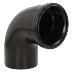Push Fit Single Socket 90Deg Swept Bend 110Mm - Black