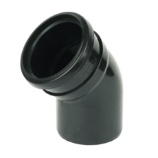 Push Fit Single Socket 45Deg Bend 110Mm - Black