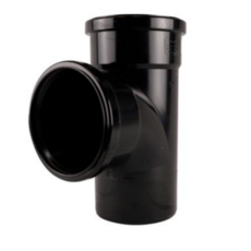 Push Fit Double Socket 45Deg Tee 110Mm - Black