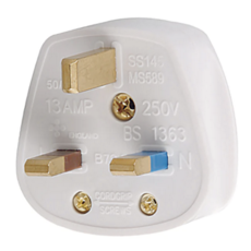 13A Uk Mains Plug With 3A Fuse - White