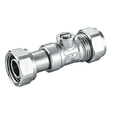 15Mm X 1/2" Chrome Straight Service Valve