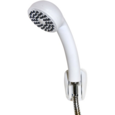 Euroshowers Shower Handset With Hose And Bracket - White