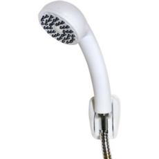 Euroshowers Shower Handset with Hose and Bracket - White