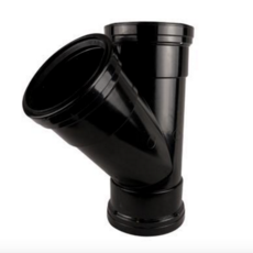 Push Fit Triple Socket 45Deg Tee 110Mm - Black