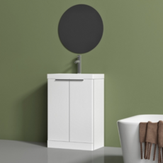 Valencia Gloss White Floor Standing Vanity With Basin